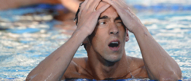 Michael Phelps after a disappointing swim in 2010.(Large)